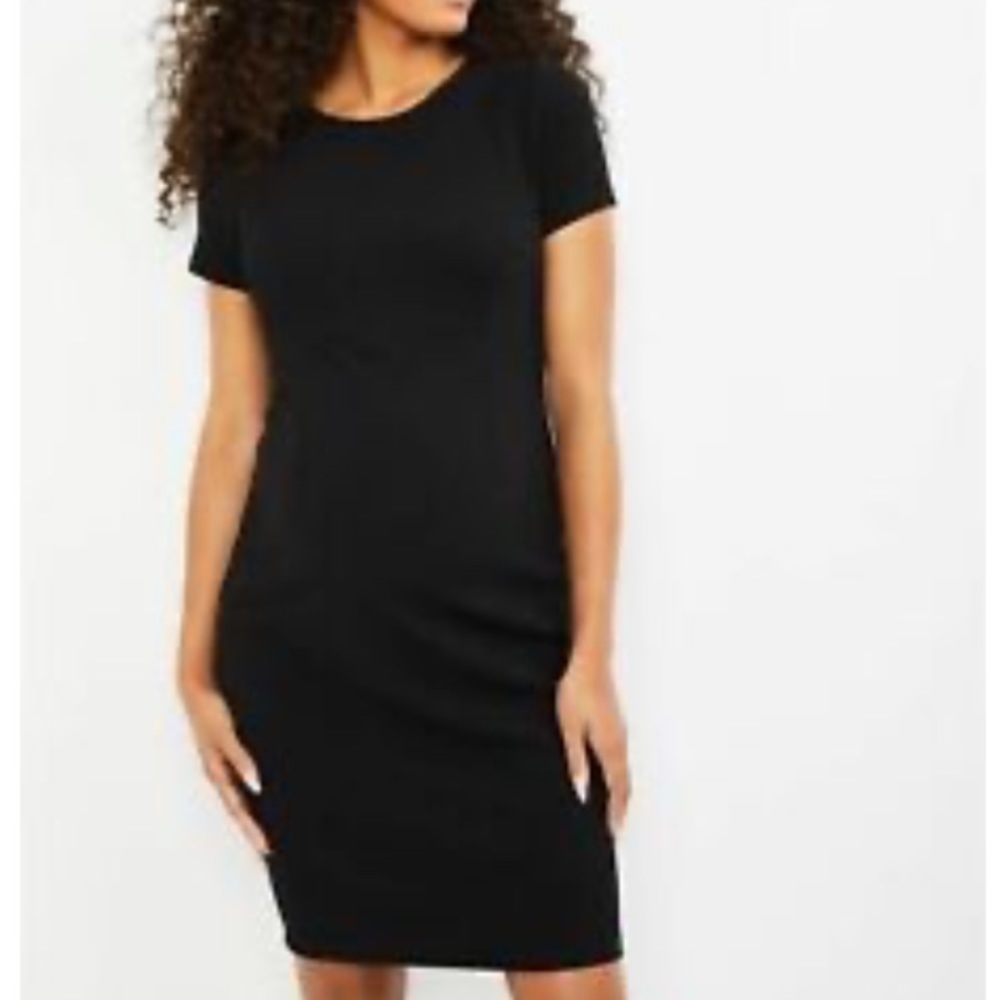 Motherhood Maternity Sheath Textured Maternity Dress Black Size S